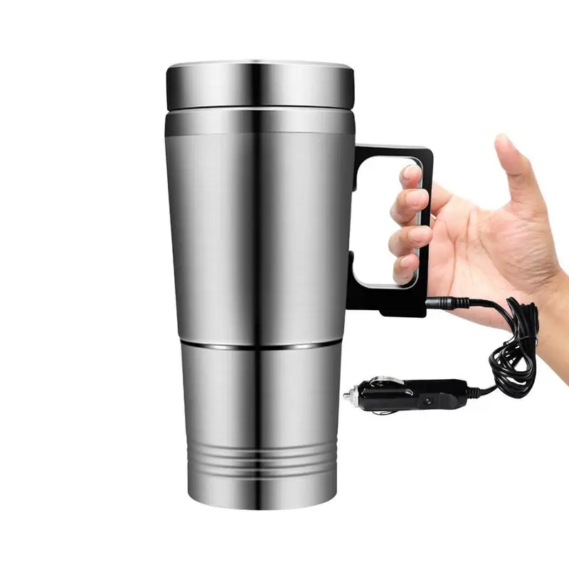 

12V 24V Portable Car Heating Cup 300ml Stainless Steel Car Water Warmer Bottle Thermos Cup Car Kettle