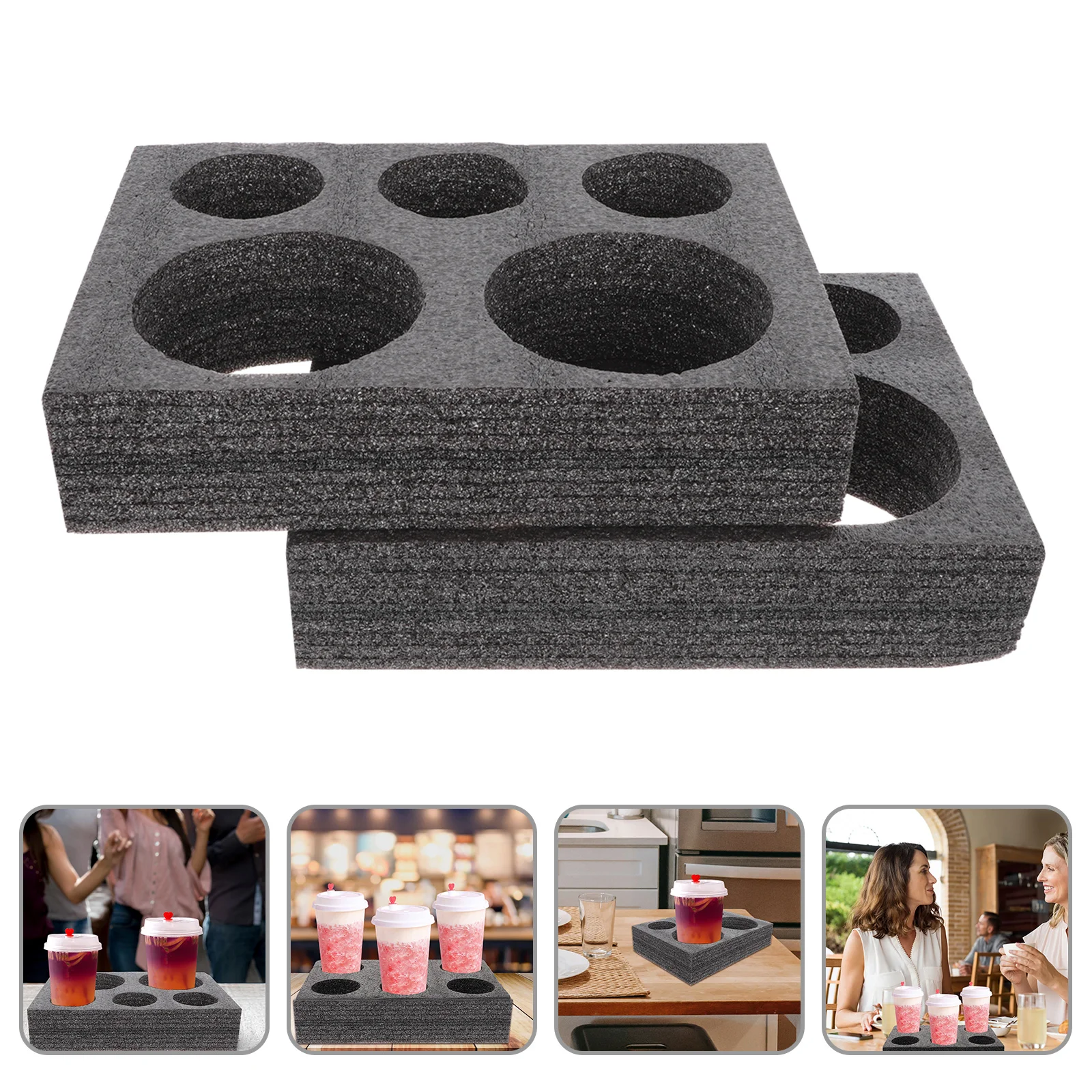 

2 Pcs Tool Trays Coffee Go Carrier Portable Drink Carrier Disposable Cup Holder Cup Serving Tray Beverage Carrier