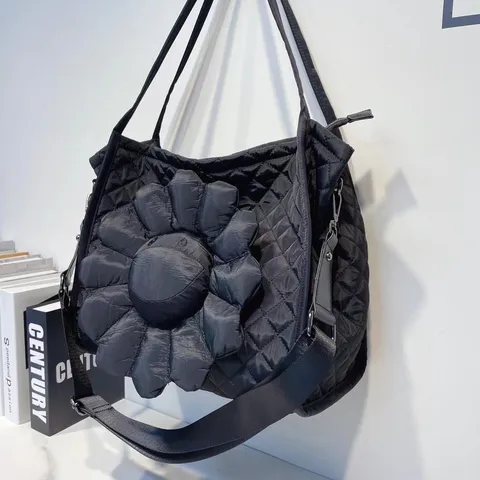 Роскошная дизайнерская дамская сумочка, клетчатая сумка на плечо, вместительный тоут с подвеской в виде подсолнуха