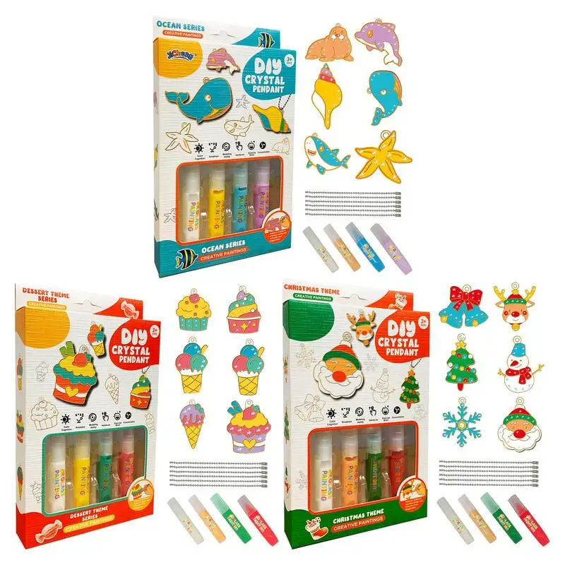 

Window Glitter Paint Art Kit DIY Crafts Suncatcher Game Kit Preschooler Holiday Decorations Kit Paint Art For Kids Children Ages