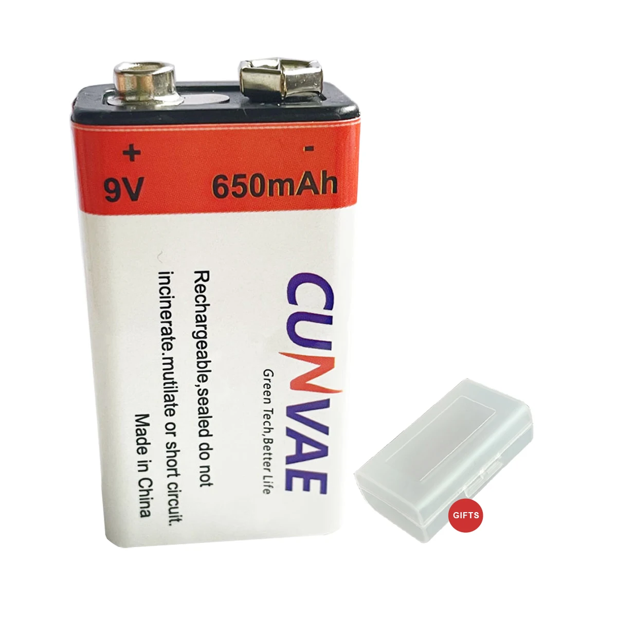 

9V Rechargeable Battery 650mAh USB 9volt Lithium Ion Batteries for Multimeter Microphone smoke alarms medicial devices clocks