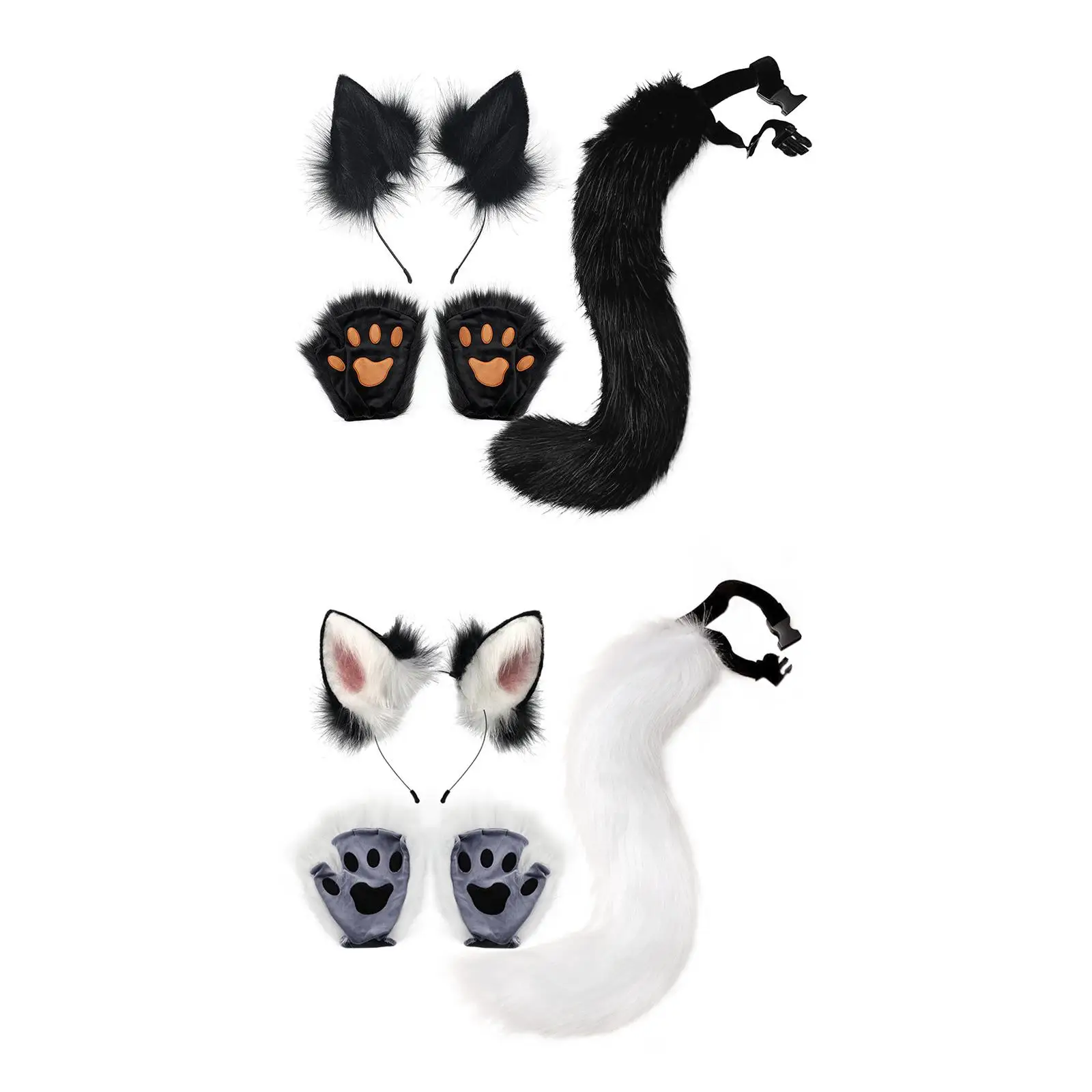 

Fox Ears and Tail Cosplay Props Birthday Gifts Ears Headband Imitation Fox Costumes for Halloween Themed Party Carnival Women