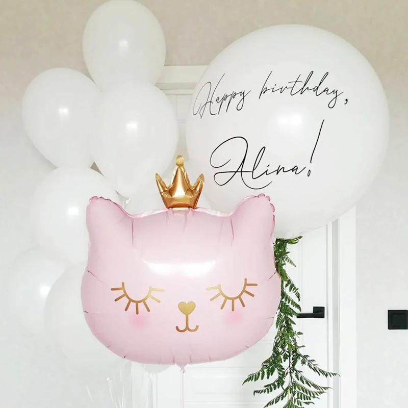 

Гелиевые шары CHLEZI розовые, черные, с коронами и кошками