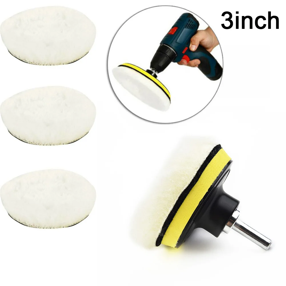 

5pcs/set 3/4/5/7in Buffing Polishing Pads Car Polisher Drill Wool Wheel Mop Kit Car Buffer Polisher Polishing Buffing Pad