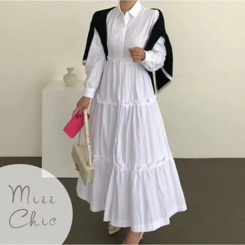 

Универсальное привлекательное черное минималистичное платье для осени Корейская версия модное барбослимовое длинное женское платье