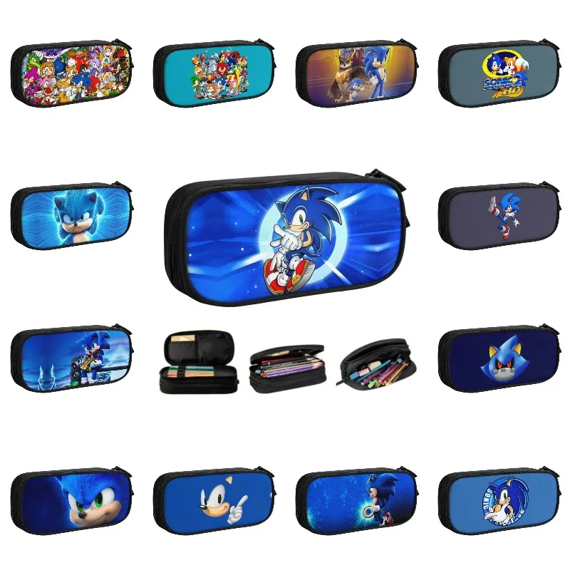

Пеналы Kawaii для девочек и мальчиков из японского аниме мультфильма игры Соника индивидуальные вместительные футляры для ручек школьные при...
