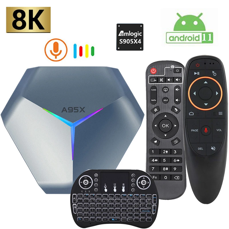 

Приставка Смарт-ТВ A95X F4, 8K, Android 11, 4 + 32/64/128 ГБ