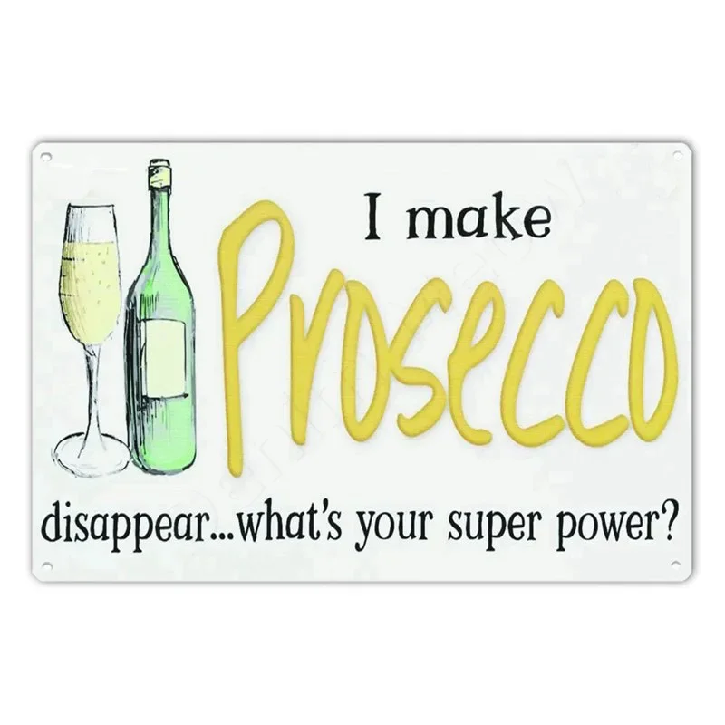 Винтажный постер Prosecco коктейли металлические жестяные вывески украшение для