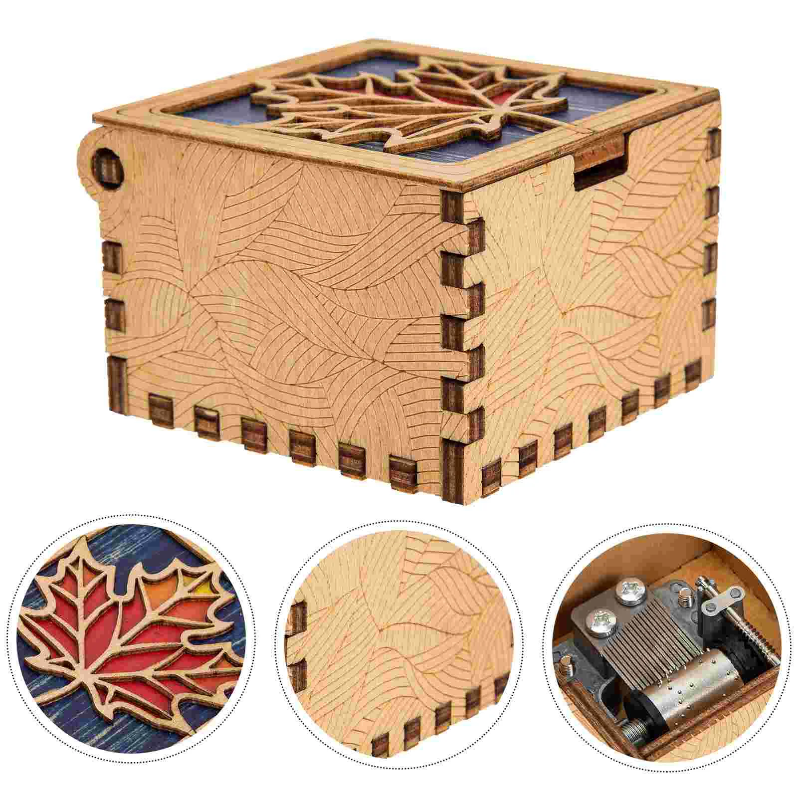 

Retro Musical Box Wooden Mini Box Hand Crank Box Creative Adornment