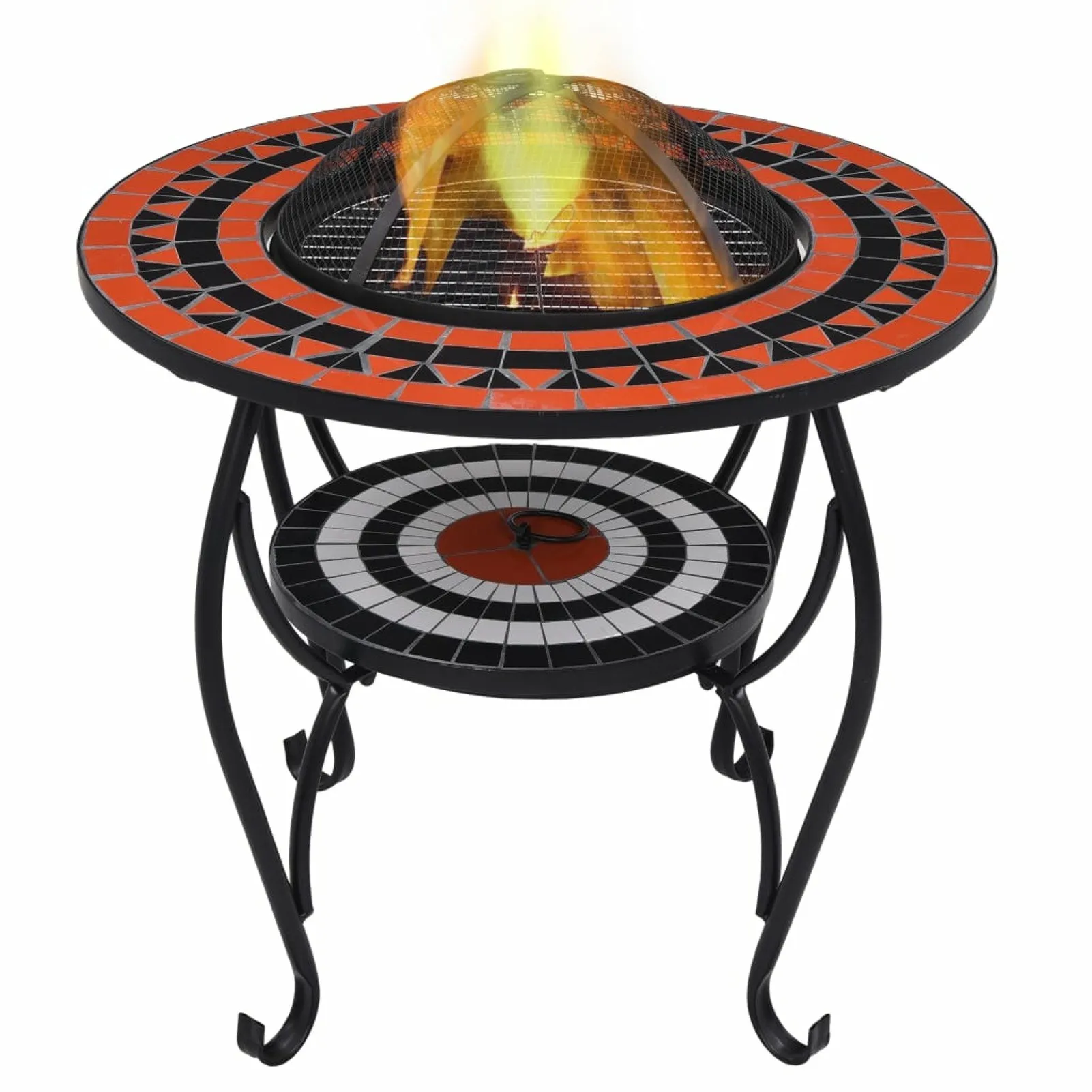 

Mosaic Fire Pit Table Terracotta and White 26.8" Ceramic