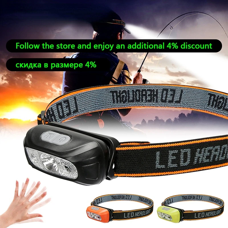 

Налобный мини-фонарь с зарядкой от USB, фонарь для рыбалки и кемпинга, яркий Передний фонарь с встроенным аккумулятором, 5 Вт