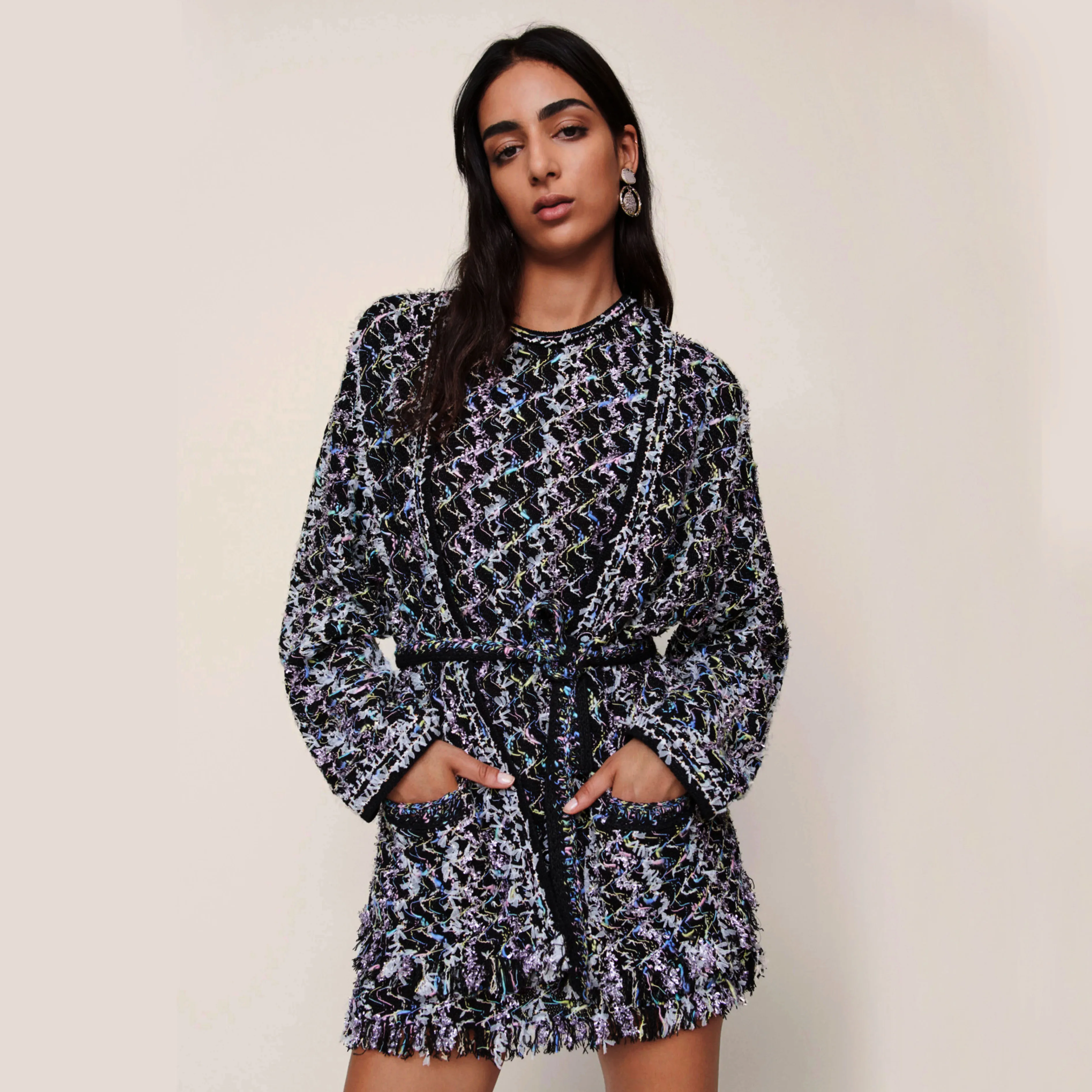 

EDGO Knitted Yarn Sweater Coat #edgo53687