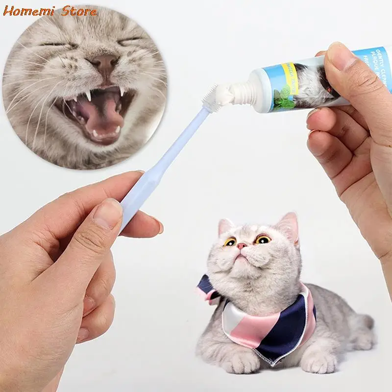 

Cat Toothbrush Super Soft Brushing Dogs Cats Teeth Cleaning Freshener Teddy Dog Brush Bad Breath Tartar Teeth Tool Pet Cleaning