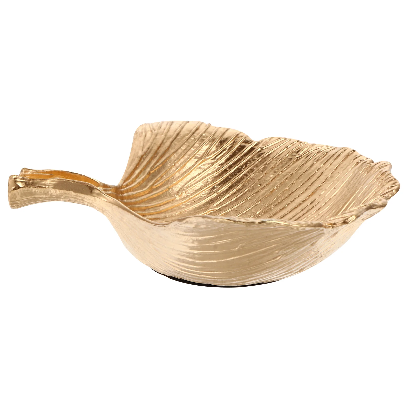 

1pc Golden Leaf Shaped Jewelry Dish Snack Dessert Serving Holder