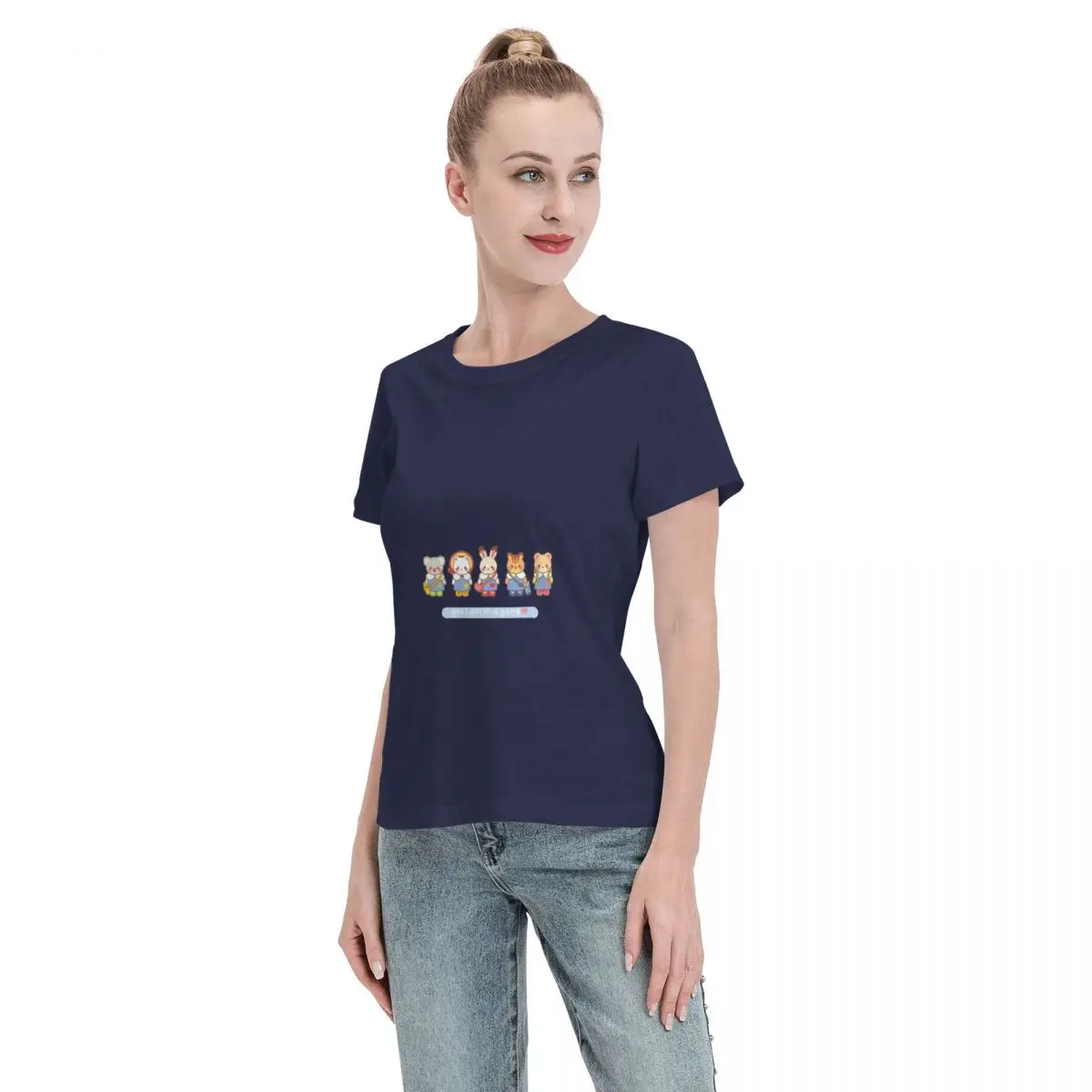 Женская футболка S-y-lvanian F-amilies повседневная с круглым вырезом из смеси хлопка