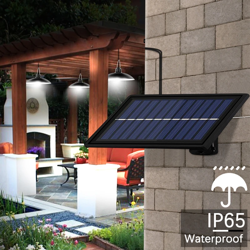 Уличная люстра на солнечной батарее с двойной головкой водонепроницаемый