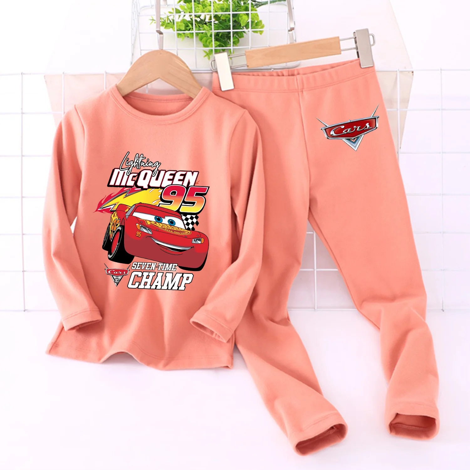 Детские пижамы с молниями Mcqueen комплект со штанами теплая домашняя одежда