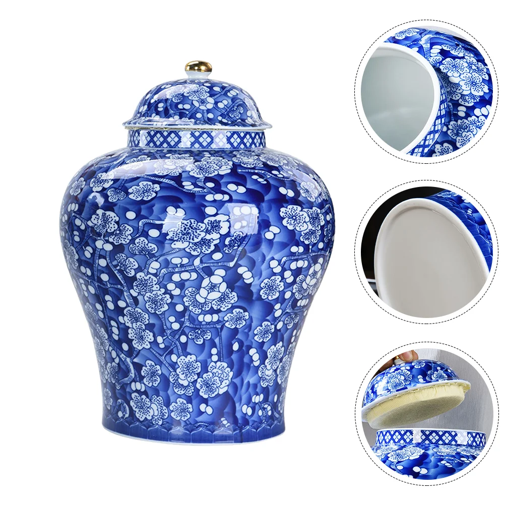 

Jar Tea Storage Ceramic Canister Container Andblue White Porcelain Coffee Vase Sugar Jarsginger Candy Loose Kitchen Lid Chinese