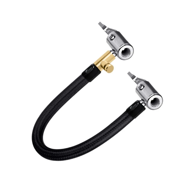 Шланг для накачки автомобильных шин с блокировкой воздушного патрона