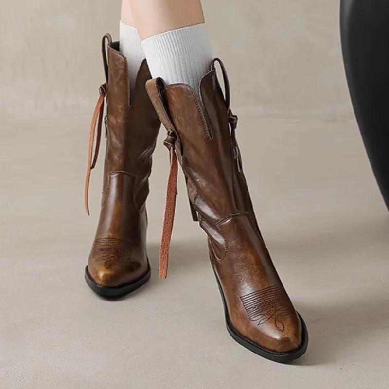 Женские ботинки челси на среднем каблуке зимние ботинки-гладиаторы новинка 2025