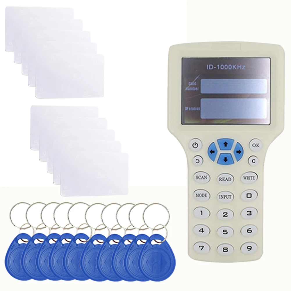 

NFC Frequency Handheld RFID Smart Card Reader UID Tag Writer for HID card-125Khz T5577 Key Copier IC ID Duplicator