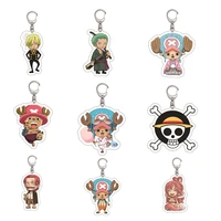 anime cartoon figure luffy zoro nami keychain teens original key chain ring jewelry bag pendant child gift souvenir accessory