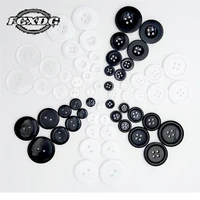 50pcs 10152025mm white blackshirt buttons simple fashionable resin buttons handmade diy sewing accessories blouse buttons