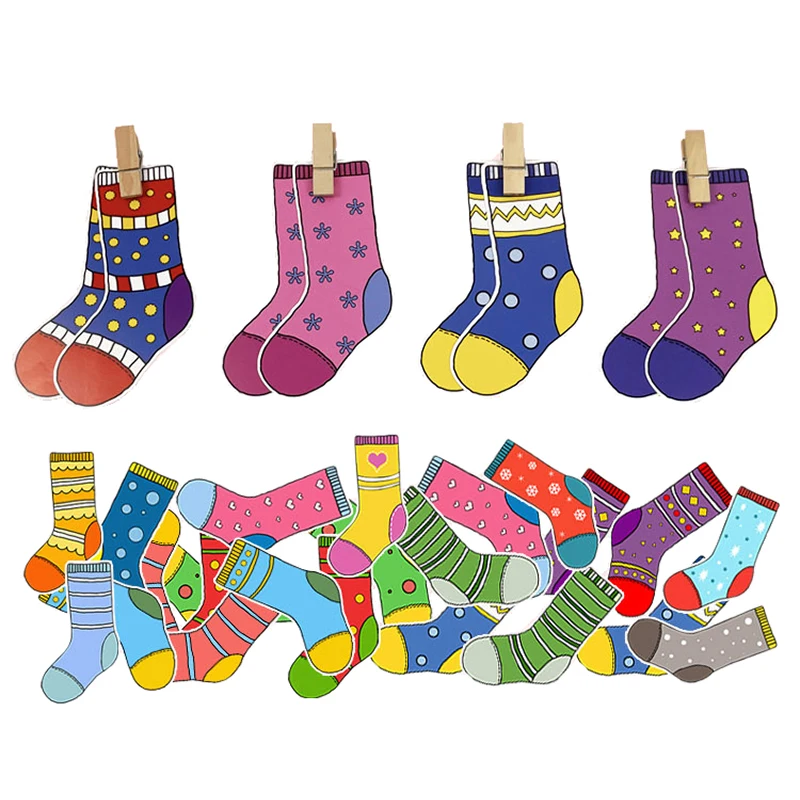 

Toddler Montessori Material DIY Toys Socks Colors Sorting Matching Games Early Educational Learning Toys Preschool Teaching Aids