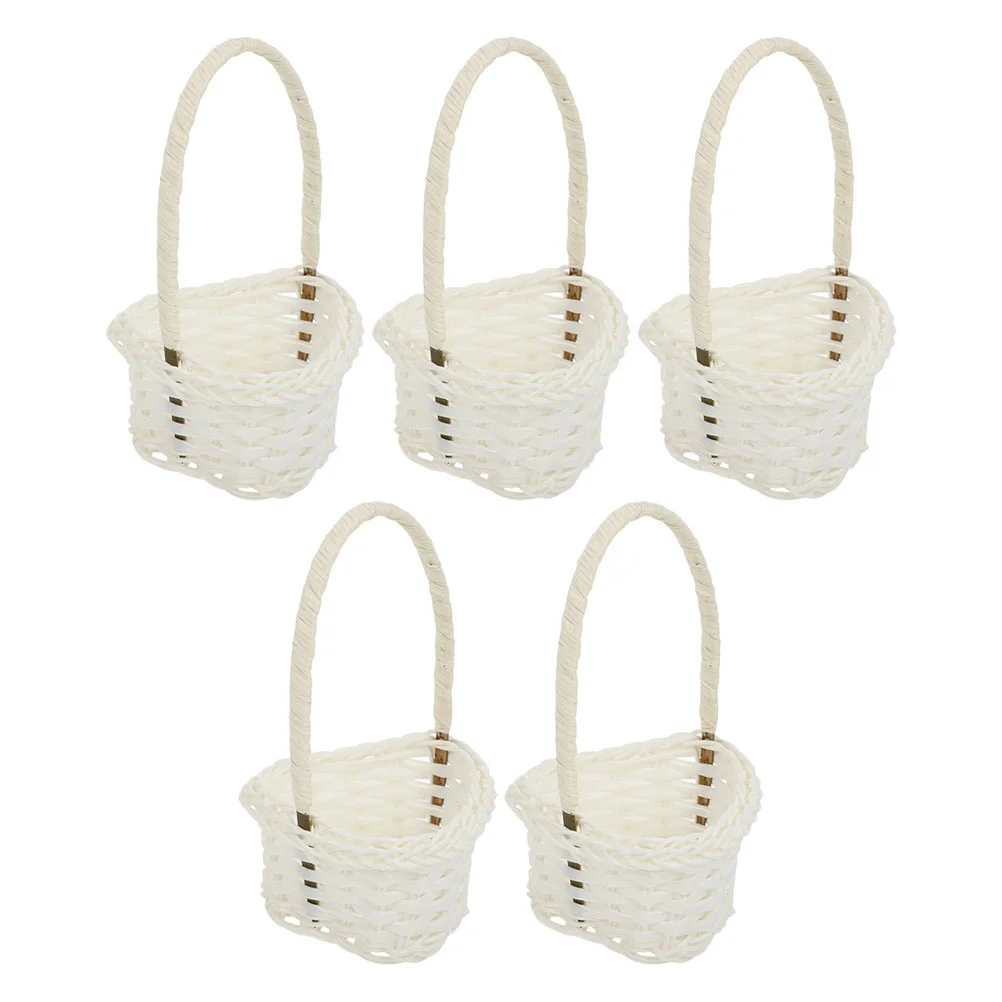 

Basket Mini Baskets Woven Picnic Flower Storage Gift Wicker Rattan Small Weddinghandle Girl Candydecorative Seagrass Party Favor