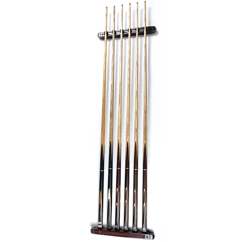 

1 Set Billiard Pool Wood Rack Holder Wall Mounted Hanging Professional 6 Cue Sticks Snooker Accessories Billiard Cue Rack