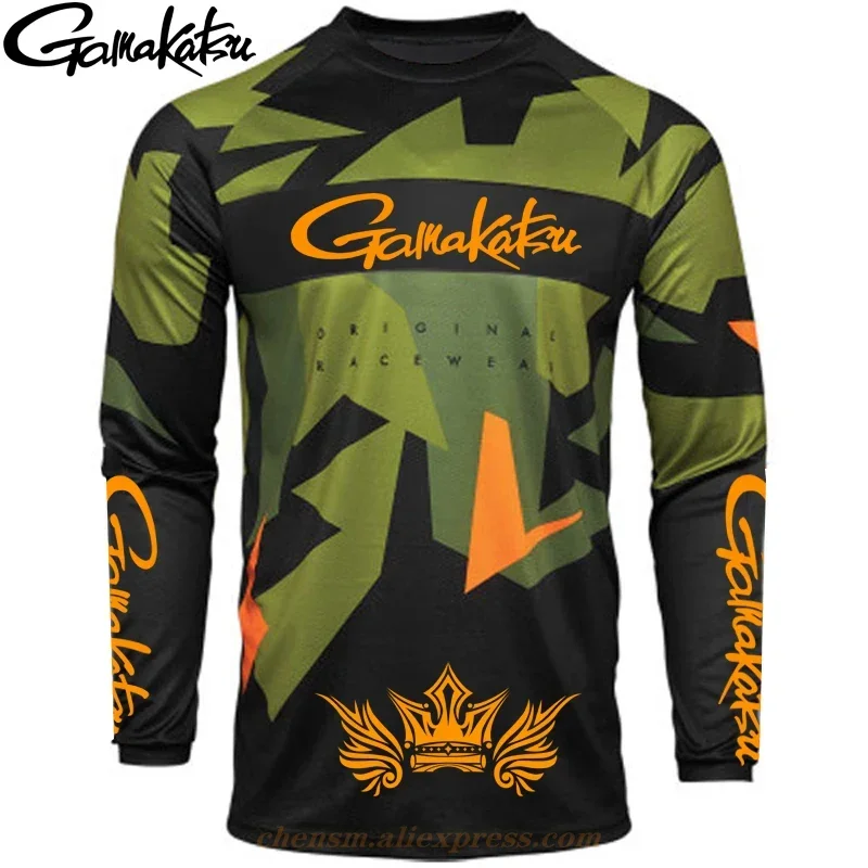 Gamakatsu летний рыболовный трикотаж дышащий быстросохнущий для рыбалки с длинными