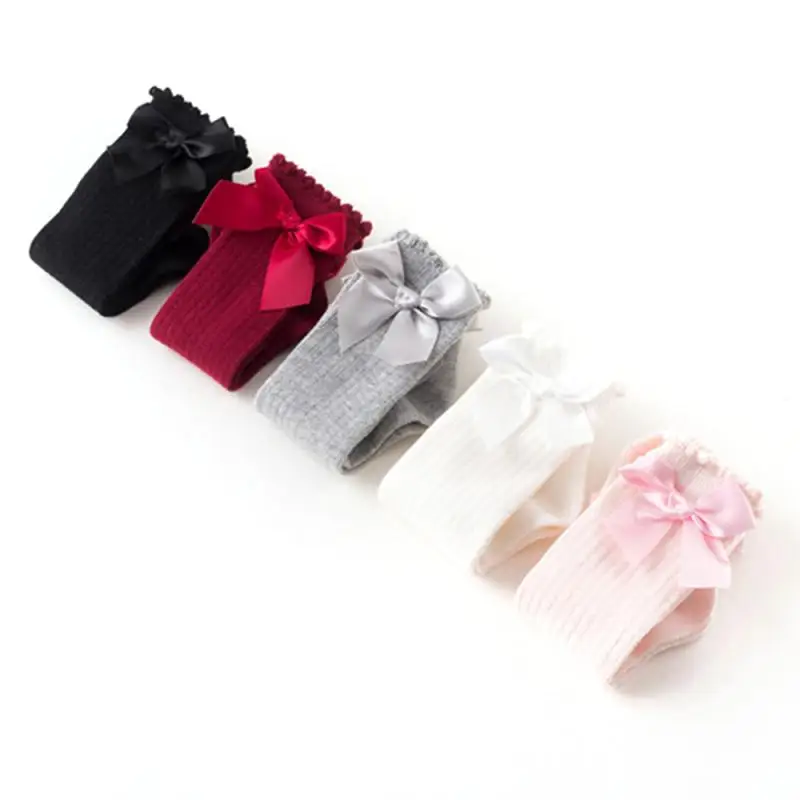 Baby Socks Girl Newborn Knee High Big Bow Princess Children Toddler Kids Infant Floor Cotton Christmas accessories