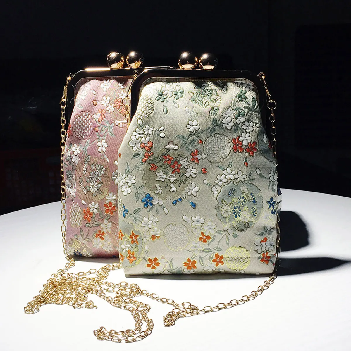 Han Chinese Clothing and Bags Ancient Style Socialite Cheongsam Chinese Style Embroidery Women's Bag Chain Crossbody Small
