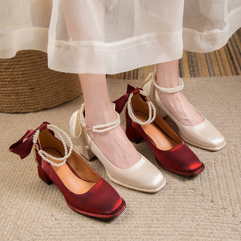 

Branded Pumps Beige High Heels Square Toe Lolita Shoes Sandals Ladies Basketball Platform Fashion 12cm Mary Jane Casual Bridal B