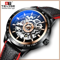 hot selling tevise swiss genuine genuine leather mens hollow mechanical watch male fashion automatic mechanical watch
