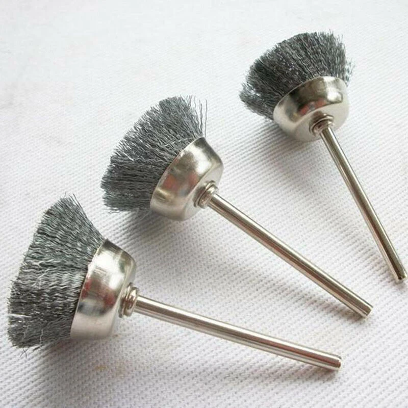 

10Pcs 3mm Stainless Steel Wire Cup Brushes Wheel Cleaning Brush Tool Set For Rotary Tools Polishing Buff Rotary Tool