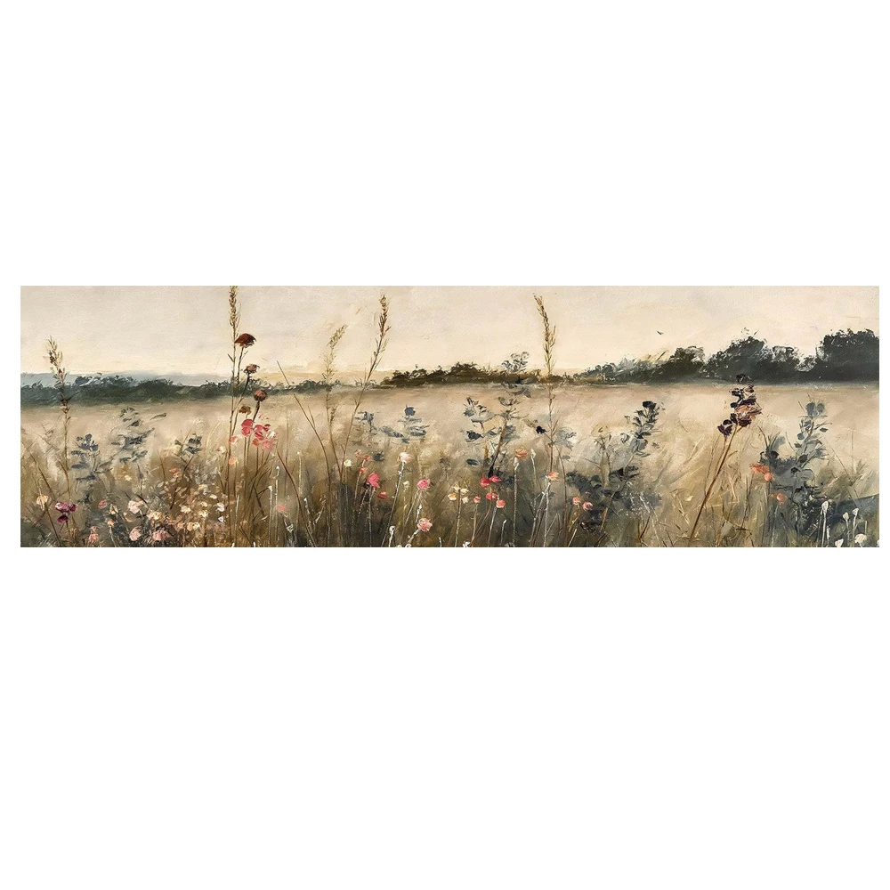 RELIABLI ART Панорамная картина маслом «Цветы поля» на холсте