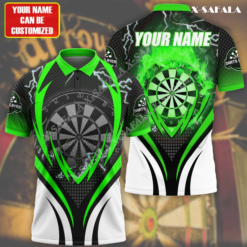 

Personalized Name Multi Color 3D Print Unisex Polo Shirts Casual Tops For Men And Women Uniform Gifts for Darts Players