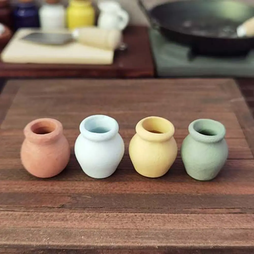 

1:12 Painted Pottery Porcelain Doll House Decoration Simulation Flower Vase 1:12 Dollhouse Miniature Dollhouse Accessories