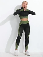 hiking private label workout sets sports bra leggings top nylon spandex seamless active yoga set