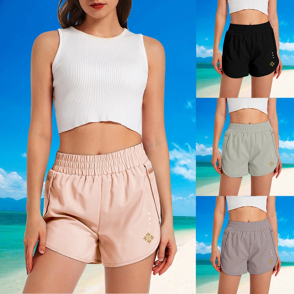 

Women Shorts Fashion Print Loose Side Zipper Pocket Shorts Gym Workout Running Swim Shorts Outdoor Short Sweatpants