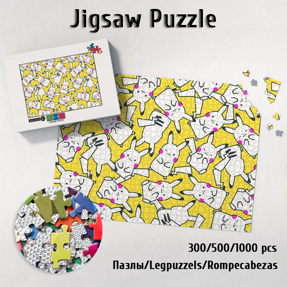 

Japanese Pikachu Pokemon Jigsaw Puzzles Children Toys Anime Cartoon Paper Jigsaw Puzzles Fun Family Game for Kids Adults Hobbies