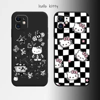 kawaii hello kittys dark style anime soft case for iphone 13 11 12 pro max xs x xr cute shockproof cover shell women y2k trendy