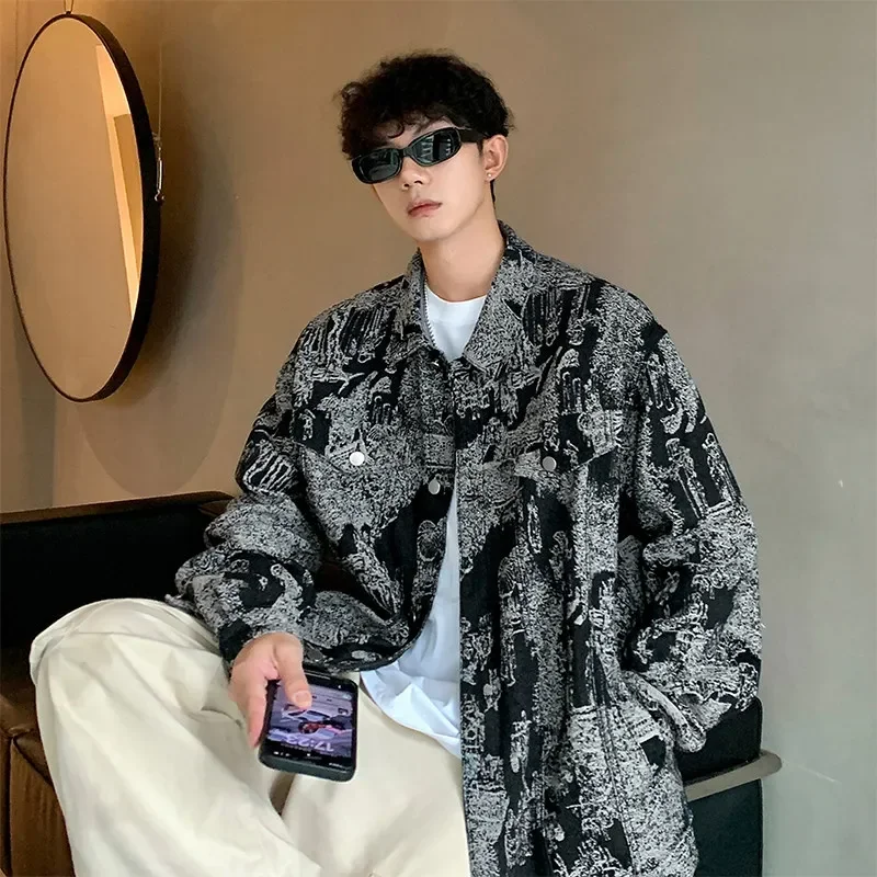 Винтажная джинсовая куртка свободного стиля мужская осень 2024 американская