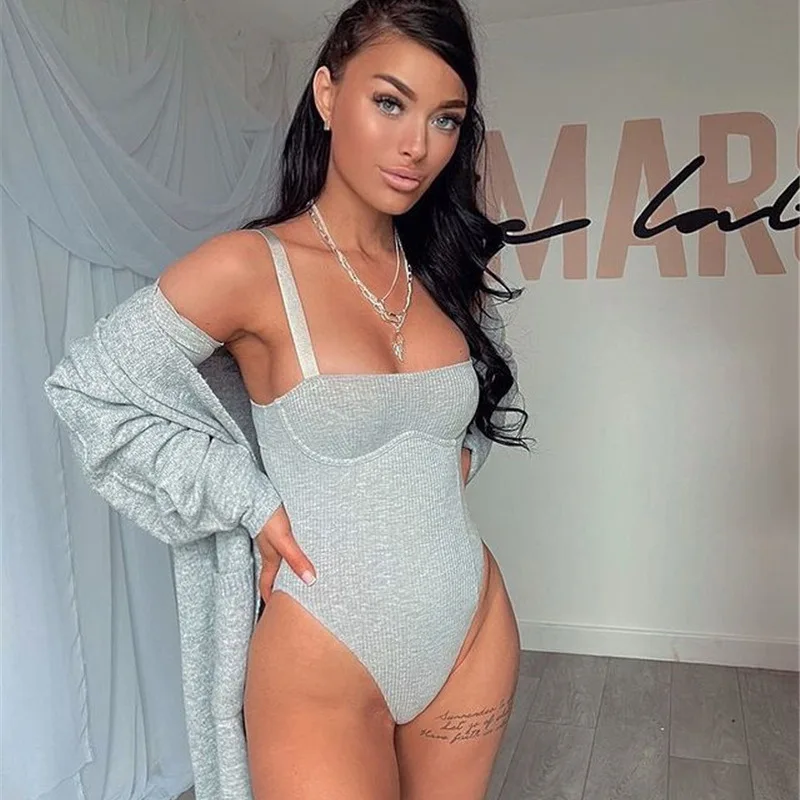 

Fashion 2022 Spring Fall Elegant Black Long Sleeves Bodysuit Women Basic Tops Skinny Rompers High Rise Bodysuits Club Party