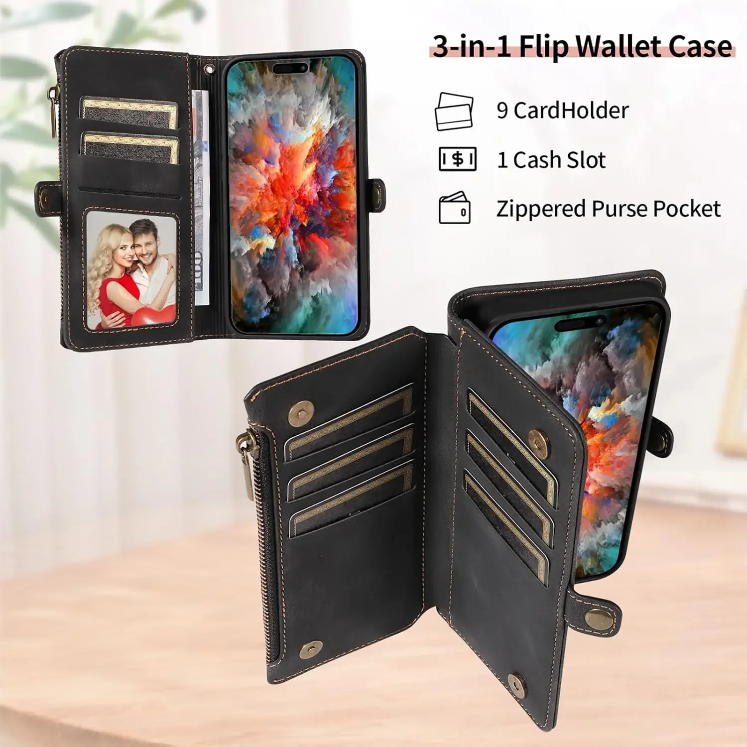 Phone Wallet Case for Samsung Galaxy S25 S24 S23 S22 S21 S20 FE Ultra PU Leather Shockproof RFID Blocking Protective Covers