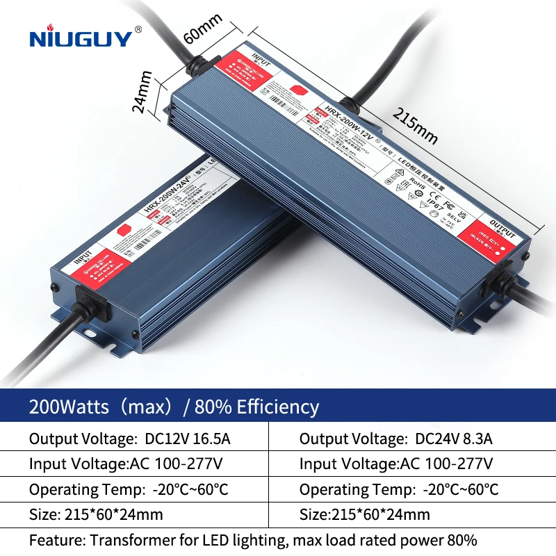 

NIUGUY водонепроницаемый трансформатор освещения 12В/24В