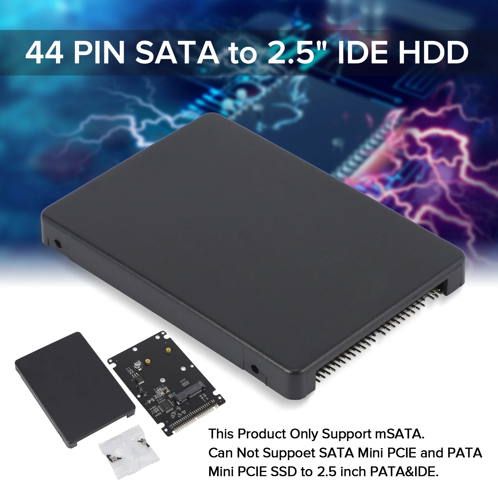 44PIN MSATA на 2 5 дюйма IDE HDD SSD адаптер PATA конвертер карты с Чехол