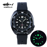 heimdallr sharkey watch for men nh35a movement automatic abalone diving 20atm waterproof sapphire glass black pvd luminous dial