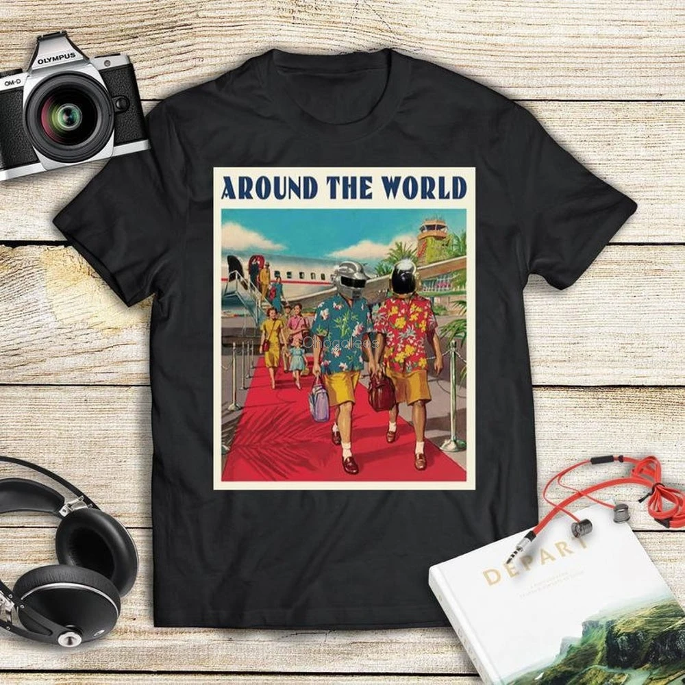 Рубашка Daft в стиле панк по всему миру рубашка смешная футболка для диджея